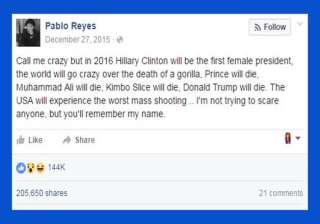 Pablo Reyes's status as on December 2015 - India... Pablo Reyes's status as on December 2015 - India...