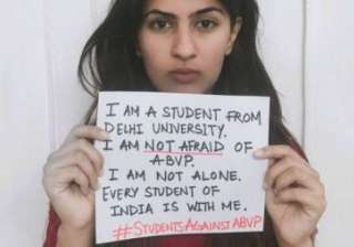 Gurmehar Kaur's campaign has gone viral on social... Gurmehar Kaur's campaign has gone viral on social...