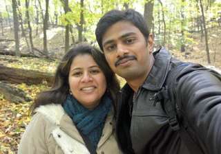 File pic - Srinivas Kuchibhotla with his wife -... File pic - Srinivas Kuchibhotla with his wife -...