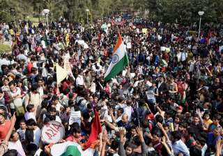 Students and teachers during protest march... Students and teachers during protest march...