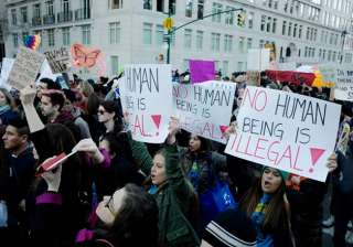 File pic - Thousands protest against Trump's... File pic - Thousands protest against Trump's...