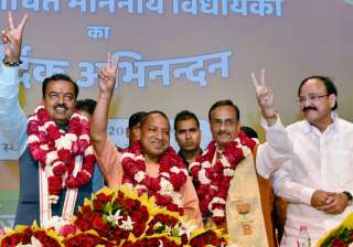 BJP MLAs' elected Yogi Adityanath as UP CM in a... BJP MLAs' elected Yogi Adityanath as UP CM in a...