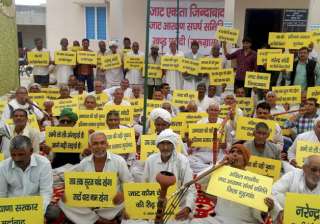 Jat community members during their agitation for... Jat community members during their agitation for...
