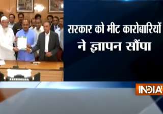 Meat traders meet UP minister SN Singh, submit... Meat traders meet UP minister SN Singh, submit...