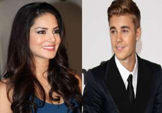 Sunny Leone and Justin Bieber Sunny Leone and Justin Bieber
