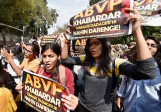 Students took out a march on Tuesday against ABVP... Students took out a march on Tuesday against ABVP...