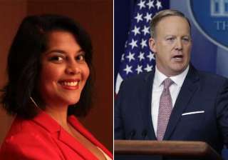 Sree Chauhan and Sean Spicer - India TV Sree Chauhan and Sean Spicer - India TV