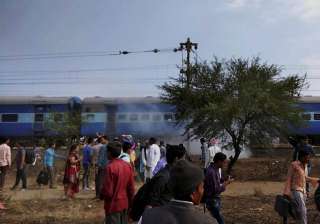 Smoke erupts from a bogie after a blast in... Smoke erupts from a bogie after a blast in...