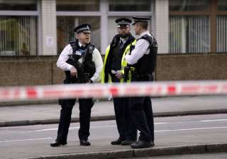 Police secure area close to the Parliament in... Police secure area close to the Parliament in...