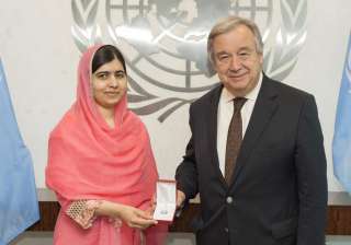 Malala with UN Secretary General - India TV Malala with UN Secretary General - India TV