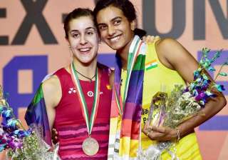 File pic of Carolina Marin and PV Sindhu - India... File pic of Carolina Marin and PV Sindhu - India...