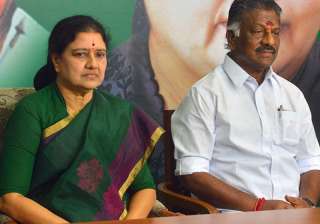 File pic of O Panneerselvam and VK Sasikala -... File pic of O Panneerselvam and VK Sasikala -...