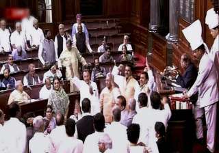 Opposition members protest in Rajya Sabha over... Opposition members protest in Rajya Sabha over...