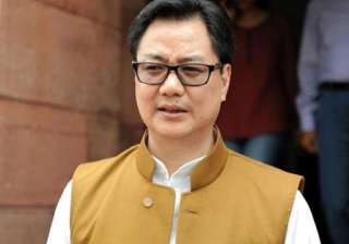 File pic of MoS for Home Affairs Kiren Rijiju... File pic of MoS for Home Affairs Kiren Rijiju...