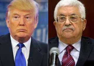 File pic of Donald Trump and Mahmud Abbas - India... File pic of Donald Trump and Mahmud Abbas - India...