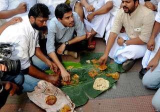 Youth Congress workers at a beef Festival in... Youth Congress workers at a beef Festival in...