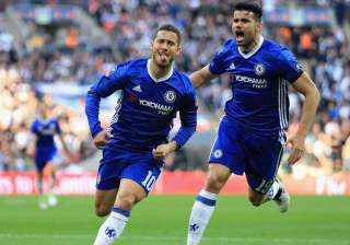 A file image of Chelsea players Diego Costa and... A file image of Chelsea players Diego Costa and...