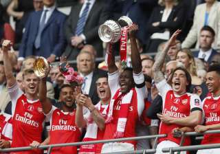 Arsenal players celebrate after winning FA Cup... Arsenal players celebrate after winning FA Cup...