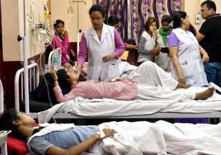 School students being treated at a hospital in... School students being treated at a hospital in...