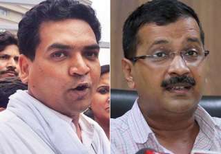 File pic of Kapil Mishra and Arvind Kejriwal -... File pic of Kapil Mishra and Arvind Kejriwal -...