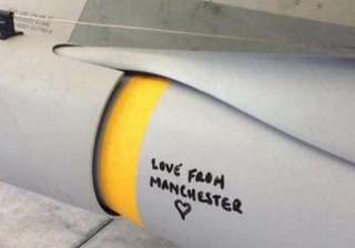 'Love from Manchester', writes UK Royal Air Force... 'Love from Manchester', writes UK Royal Air Force...
