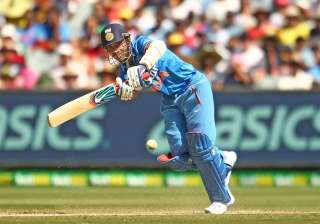 Ajinkya Rahane of India bats in action during the... Ajinkya Rahane of India bats in action during the...