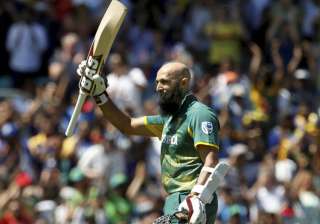 Hashim Amla celebrates his 100 during the ICC... Hashim Amla celebrates his 100 during the ICC...