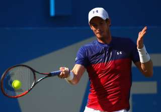 Andy Murray of Great Britain plays a forehand... Andy Murray of Great Britain plays a forehand...