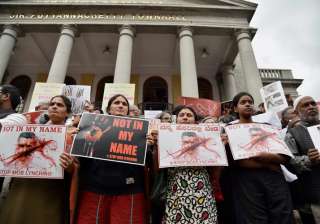 Protest against mob killings in Bengaluru - India... Protest against mob killings in Bengaluru - India...