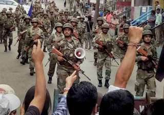 Darjeeling: CRPF troops patrol streets after GJM... Darjeeling: CRPF troops patrol streets after GJM...
