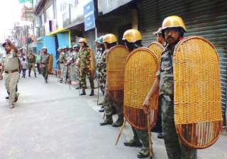 Security personnel during strike in Darjeeling... Security personnel during strike in Darjeeling...