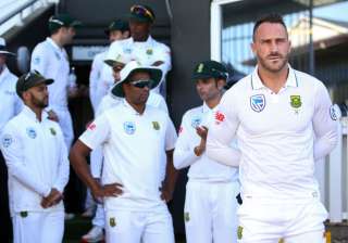 Faf du Plessis of South Africa looks on during... Faf du Plessis of South Africa looks on during...