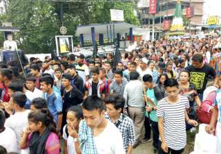 GJM supporters during their protest in Darjeeling... GJM supporters during their protest in Darjeeling...