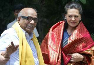 File pic of Karunanidhi and Sonia Gandhi - India... File pic of Karunanidhi and Sonia Gandhi - India...