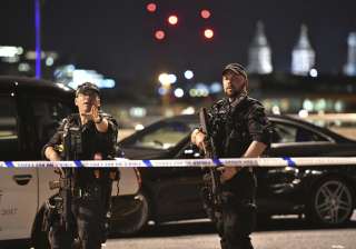 Police cars in the area of London Bridge after... Police cars in the area of London Bridge after...