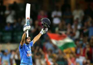 Manish Pandey of India celebrates and... Manish Pandey of India celebrates and...
