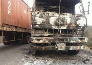 Maoists torch 9 vehicles, assault labourers in... Maoists torch 9 vehicles, assault labourers in...