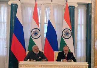 PM Modi and Vladimir Putin at a joint press... PM Modi and Vladimir Putin at a joint press...