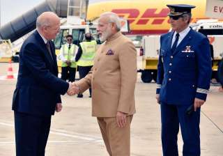 PM Modi arrives in Portugal on first leg of... PM Modi arrives in Portugal on first leg of...