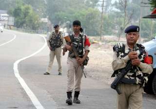CRPF personnel patrol on Jammu-Srinagar highway... CRPF personnel patrol on Jammu-Srinagar highway...