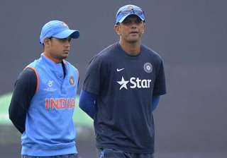 Ishan Kishan of India walks with coach Rahul... Ishan Kishan of India walks with coach Rahul...