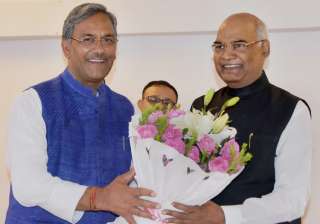 Trivendra Rawat greets Ram Nath Kovind on his... Trivendra Rawat greets Ram Nath Kovind on his...
