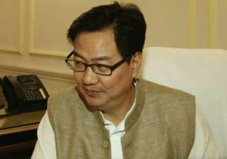 File pic of Union minister Kiren Rijiju - India... File pic of Union minister Kiren Rijiju - India...