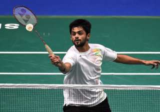 Sai Praneeth of India plays a shot during a match... Sai Praneeth of India plays a shot during a match...