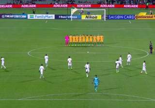 Saudi Arabian players walk on the field during a... Saudi Arabian players walk on the field during a...