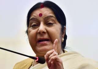 External Affairs Minister Sushma Swaraj speaks to... External Affairs Minister Sushma Swaraj speaks to...