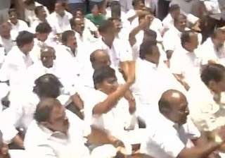 DMK MLAs evicted from Tamil Nadu assembly over... DMK MLAs evicted from Tamil Nadu assembly over...