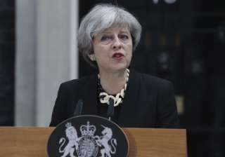 Britain's PM Theresa May makes a statement on... Britain's PM Theresa May makes a statement on...