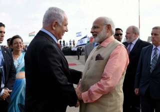 PM Modi being seen off by Netanyahu as he... PM Modi being seen off by Netanyahu as he...