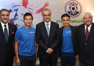 AIFF President Praful Patel with Baichung Bhutia... AIFF President Praful Patel with Baichung Bhutia...